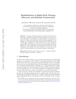 Regularization in Spider-Style Strategy Discovery and Schedule
  Construction