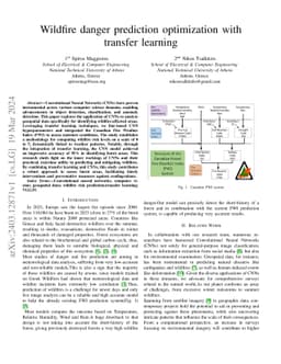 Wildfire danger prediction optimization with transfer learning