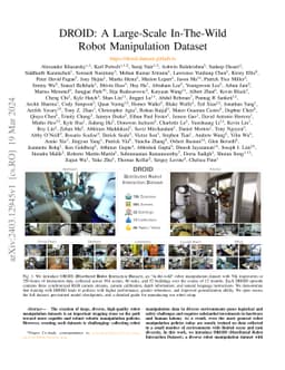 DROID: A Large-Scale In-The-Wild Robot Manipulation Dataset