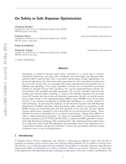 On Safety in Safe Bayesian Optimization