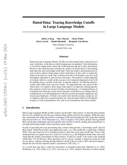 Dated Data: Tracing Knowledge Cutoffs in Large Language Models