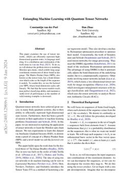 Entangling Machine Learning with Quantum Tensor Networks
