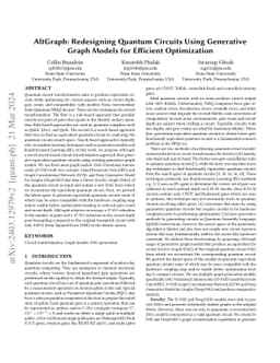 AltGraph: Redesigning Quantum Circuits Using Generative Graph Models for
  Efficient Optimization