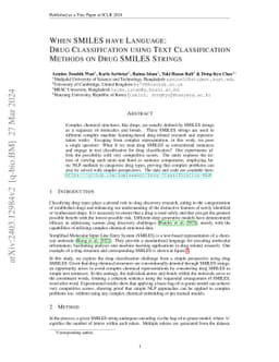 When SMILES have Language: Drug Classification using Text Classification
  Methods on Drug SMILES Strings