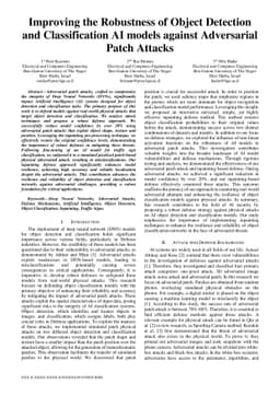 Improving the Robustness of Object Detection and Classification AI
  models against Adversarial Patch Attacks