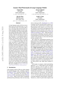 Duwak: Dual Watermarks in Large Language Models