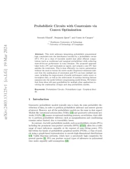 Probabilistic Circuits with Constraints via Convex Optimization