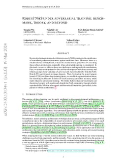 Robust NAS under adversarial training: benchmark, theory, and beyond
