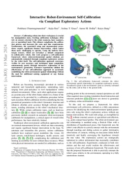 Interactive Robot-Environment Self-Calibration via Compliant Exploratory
  Actions