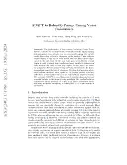 ADAPT to Robustify Prompt Tuning Vision Transformers
