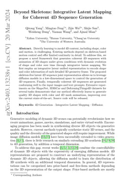 Beyond Skeletons: Integrative Latent Mapping for Coherent 4D Sequence
  Generation