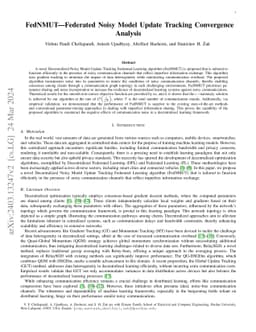 FedNMUT -- Federated Noisy Model Update Tracking Convergence Analysis