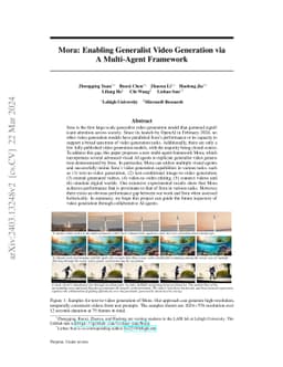 Mora: Enabling Generalist Video Generation via A Multi-Agent Framework