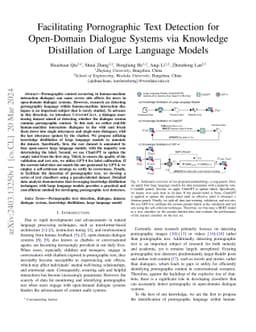 Facilitating Pornographic Text Detection for Open-Domain Dialogue
  Systems via Knowledge Distillation of Large Language Models