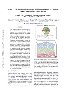 PuzzleVQA: Diagnosing Multimodal Reasoning Challenges of Language Models
  with Abstract Visual Patterns