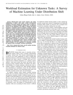 Workload Estimation for Unknown Tasks: A Survey of Machine Learning
  Under Distribution Shift