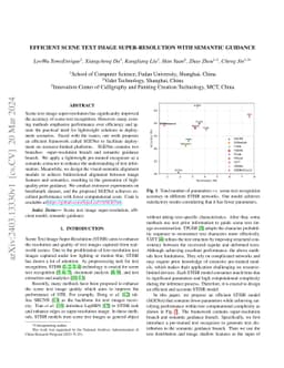 Efficient scene text image super-resolution with semantic guidance