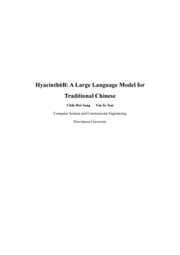 Hyacinth6B: A large language model for Traditional Chinese