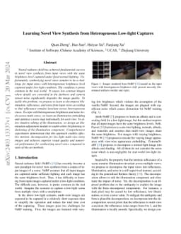 Learning Novel View Synthesis from Heterogeneous Low-light Captures