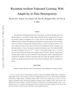 Byzantine-resilient Federated Learning With Adaptivity to Data
  Heterogeneity
