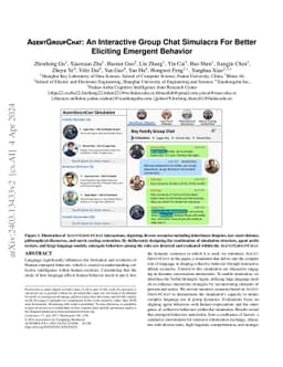 AgentGroupChat: An Interactive Group Chat Simulacra For Better Eliciting
  Emergent Behavior