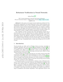 Robustness Verifcation in Neural Networks