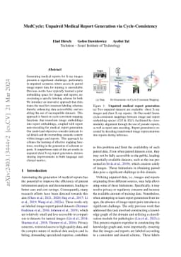 MedCycle: Unpaired Medical Report Generation via Cycle-Consistency