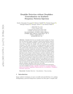 Deepfake Detection without Deepfakes: Generalization via Synthetic
  Frequency Patterns Injection