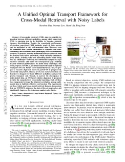 A Unified Optimal Transport Framework for Cross-Modal Retrieval with
  Noisy Labels