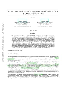 High-confidence pseudo-labels for domain adaptation in COVID-19
  detection