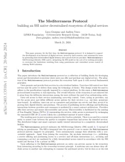 The Mediterraneus Protocol: building an SSI native decentralised
  ecosystem of digital services
