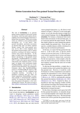 Motion Generation from Fine-grained Textual Descriptions