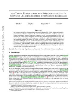 AdaTrans: Feature-wise and Sample-wise Adaptive Transfer Learning for
  High-dimensional Regression