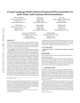 A Large Language Model Enhanced Sequential Recommender for Joint Video
  and Comment Recommendation