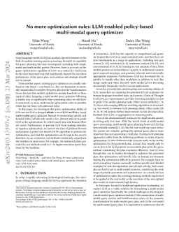 No more optimization rules: LLM-enabled policy-based multi-modal query
  optimizer