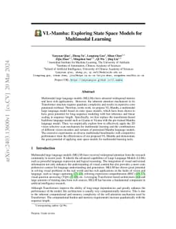 VL-Mamba: Exploring State Space Models for Multimodal Learning