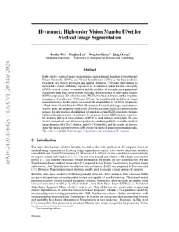 H-vmunet: High-order Vision Mamba UNet for Medical Image Segmentation