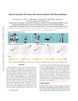 DanceCamera3D: 3D Camera Movement Synthesis with Music and Dance