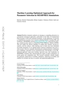 Machine Learning Optimized Approach for Parameter Selection in MESHFREE
  Simulations
