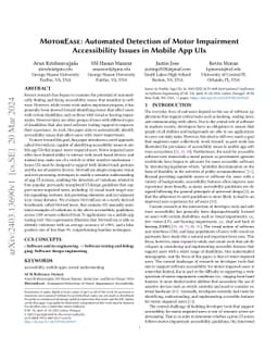 MotorEase: Automated Detection of Motor Impairment Accessibility Issues
  in Mobile App UIs