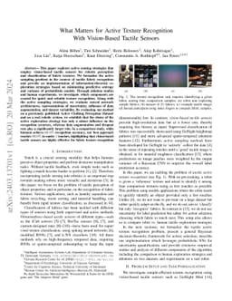 What Matters for Active Texture Recognition With Vision-Based Tactile
  Sensors