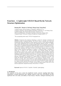 Fostc3net:A Lightweight YOLOv5 Based On the Network Structure
  Optimization