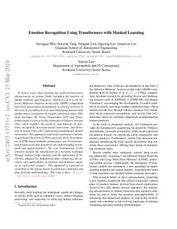 Emotion Recognition Using Transformers with Masked Learning