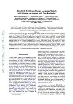 EthioLLM: Multilingual Large Language Models for Ethiopian Languages
  with Task Evaluation