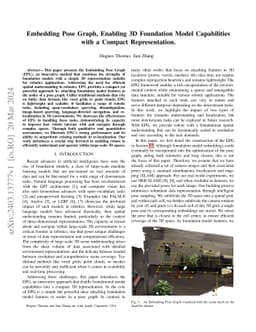 Embedding Pose Graph, Enabling 3D Foundation Model Capabilities with a
  Compact Representation