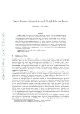 Sparse Implementation of Versatile Graph-Informed Layers