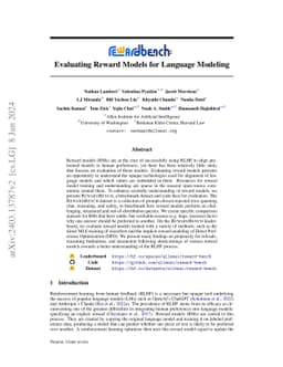 RewardBench: Evaluating Reward Models for Language Modeling
