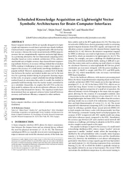 Scheduled Knowledge Acquisition on Lightweight Vector Symbolic
  Architectures for Brain-Computer Interfaces