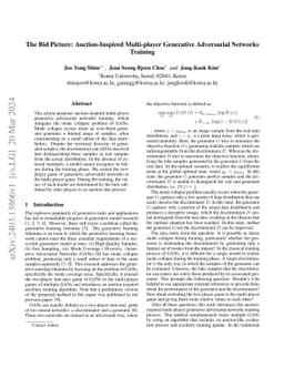 The Bid Picture: Auction-Inspired Multi-player Generative Adversarial
  Networks Training