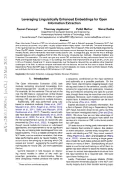 Leveraging Linguistically Enhanced Embeddings for Open Information
  Extraction